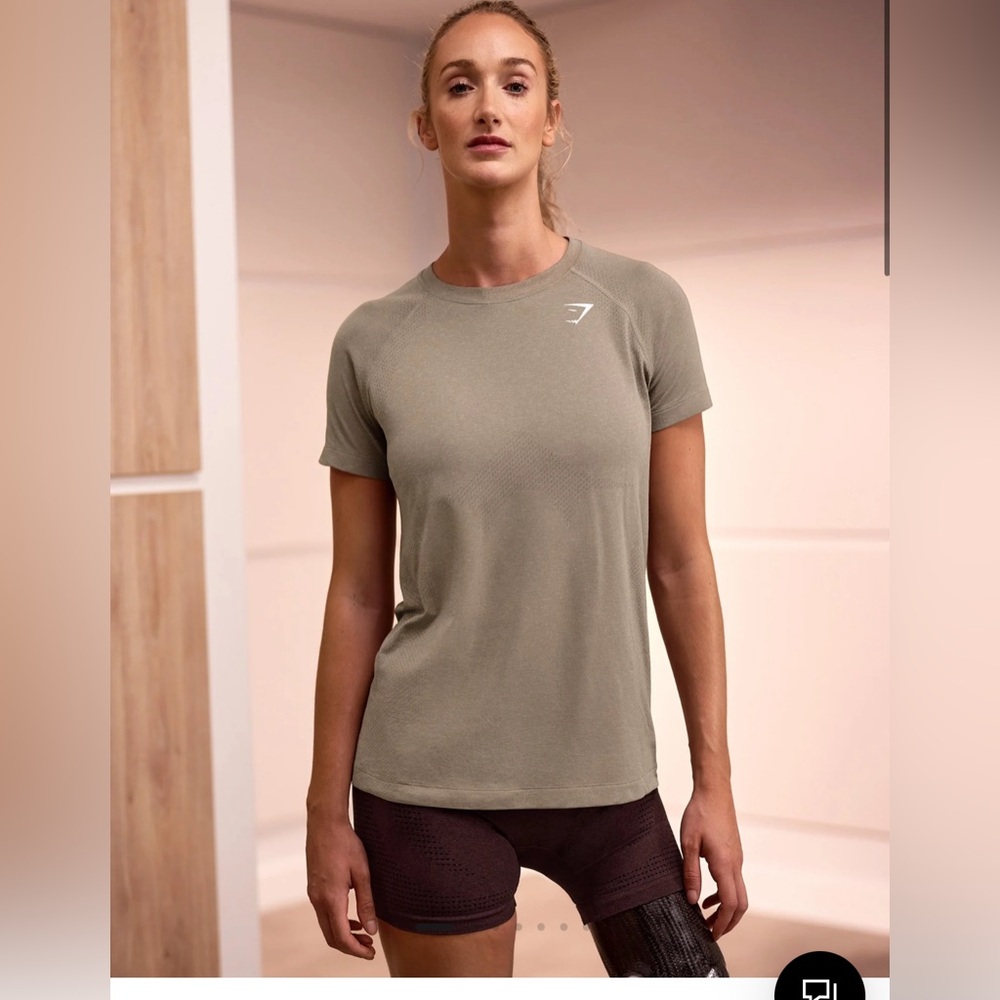 Gymshark Vital Seamless 2.0 Light T-Shirt Vanilla Brown Marl